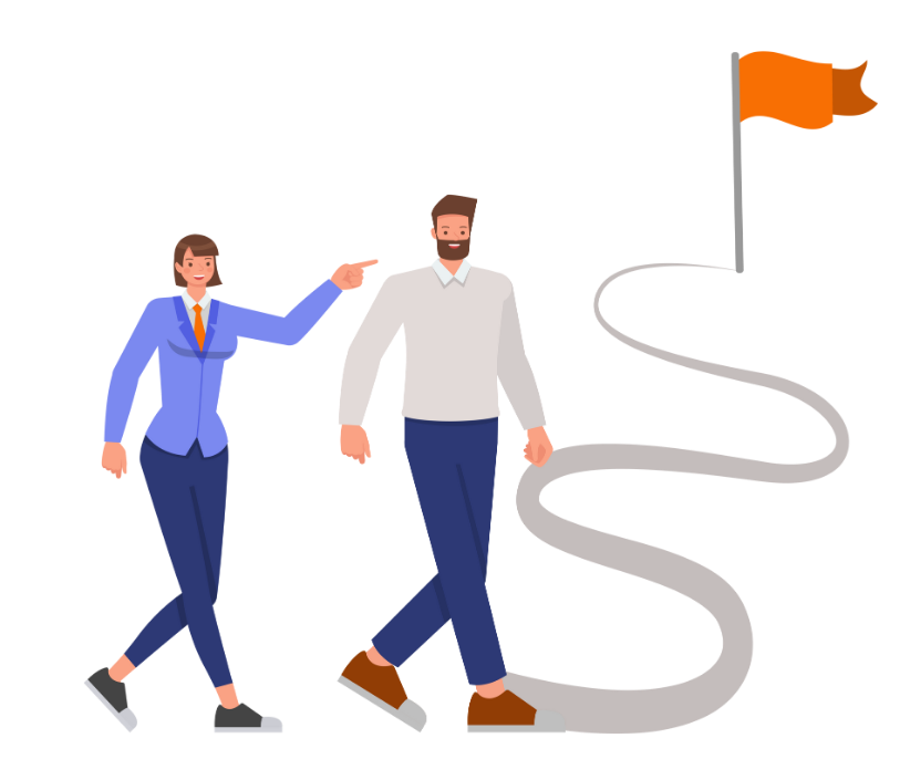 woman using laptop and phone in a peaceful environment Steps Challenge Graphic